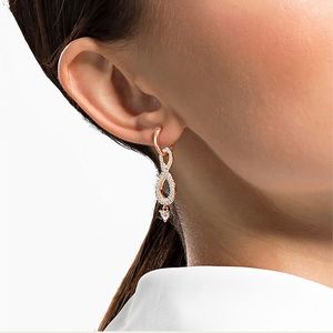 Swarovski Infinity Earrings,Rose-gold tone plated